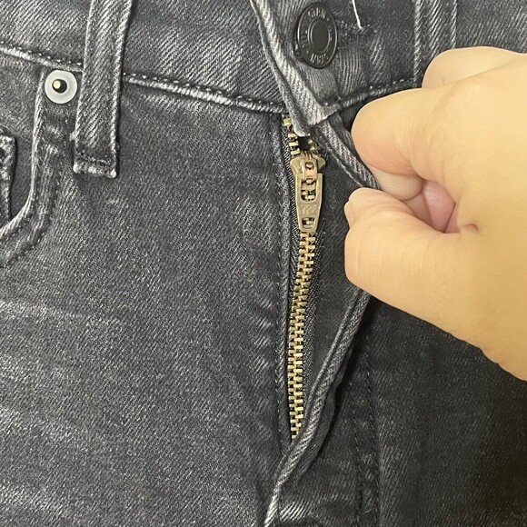 Nili Lotan Basalt Wash Skinny Jeans Women’s Size 26 High Waist Raw Frayed Hem - Picture 8 of 13